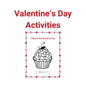 Valentine's Day Piano Coloring Page