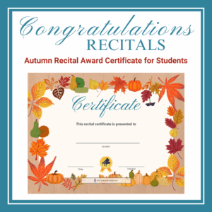 Autumn Recital Award Certificate cover image